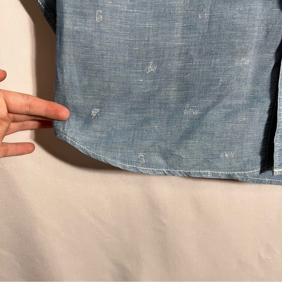 G Star Raw Mens Arc 3D Long Sleeve Shirt Size XL blue Western Cowboy Button Snap - Picture 8 of 16